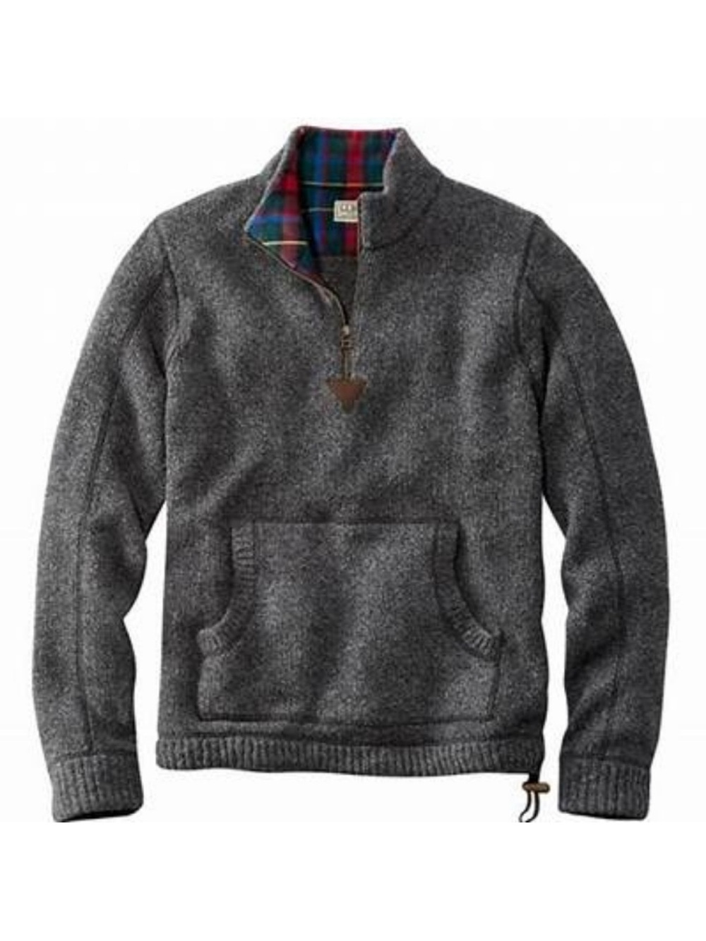 L.L. Bean Classic 1/4 Zip 100% Lambs Wool Anorak Charcoal Sweater XXL